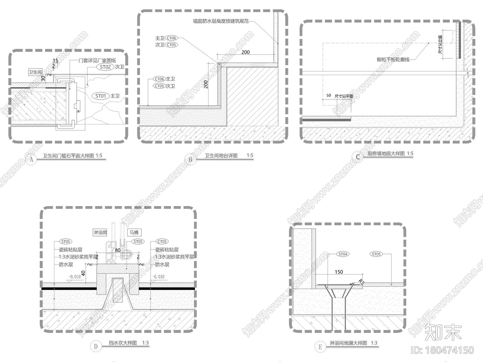 [上海]118㎡下叠二层三居家装样板间施工图施工图下载【ID:180474150】