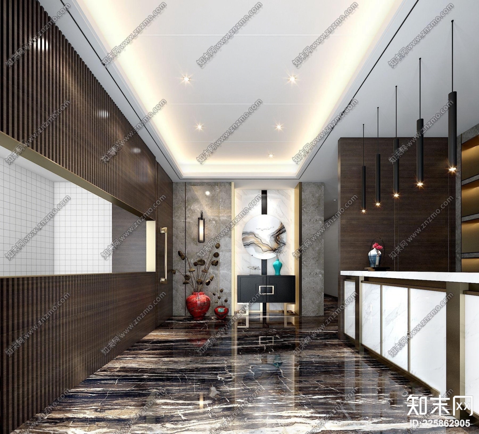 现代轻奢西餐厅3D模型下载【ID:225862905】