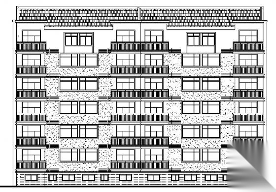 [浙江省]某六层住宅楼建筑方案图cad施工图下载【ID:167043153】