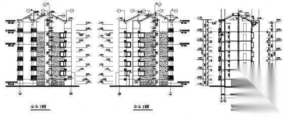 [浙江省]某六层住宅楼建筑方案图cad施工图下载【ID:167043153】