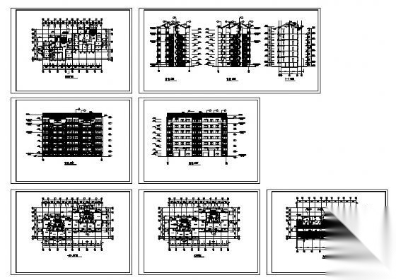 [浙江省]某六层住宅楼建筑方案图cad施工图下载【ID:167043153】