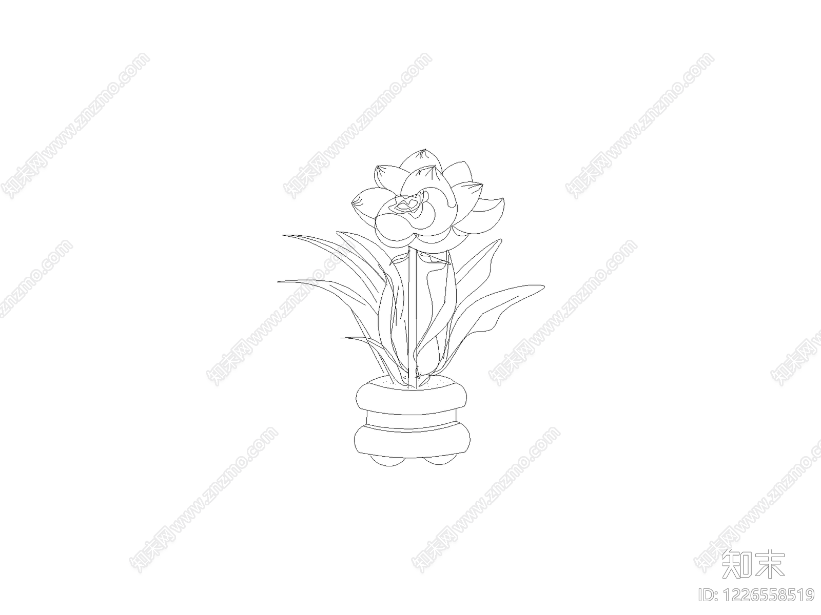 种绿植盆栽图块cad施工图下载【ID:1226558519】