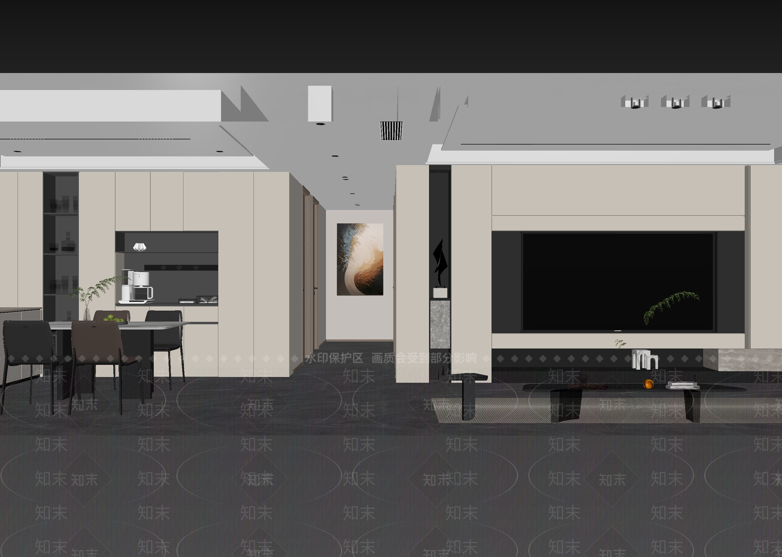 现代客餐厅3D模型下载【ID:1215164428】