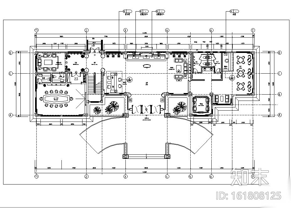 上市集团高档会所空间设计施工图（附效果图）cad施工图下载【ID:161808125】