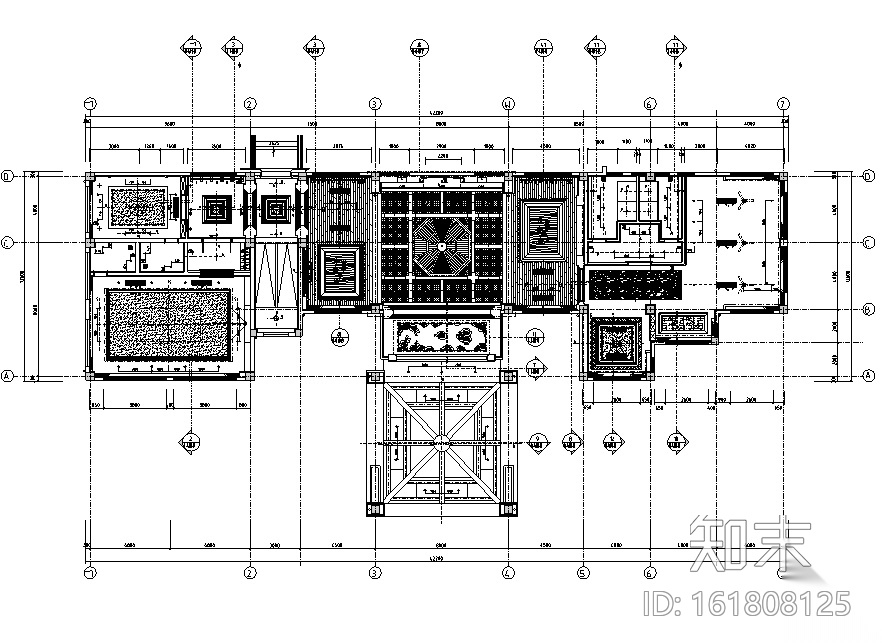 上市集团高档会所空间设计施工图（附效果图）cad施工图下载【ID:161808125】