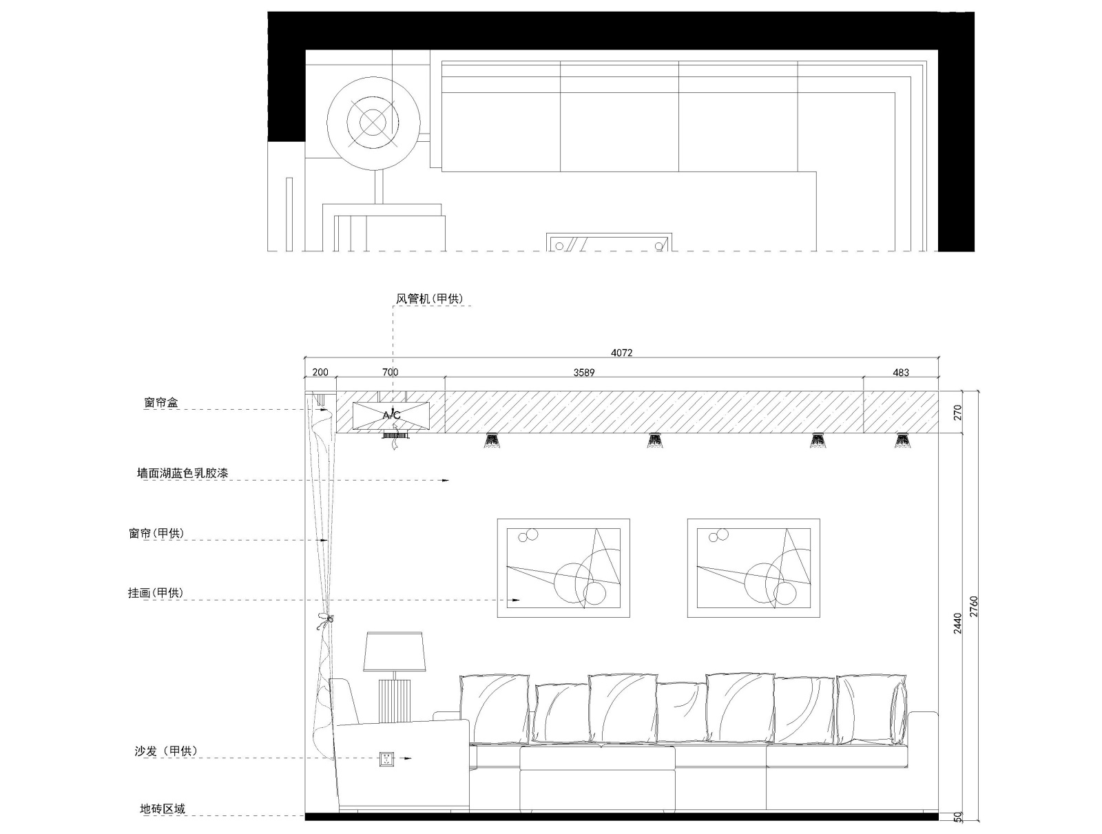 现代风格两居室住宅装修全套施工图+效果图施工图下载【ID:160386155】