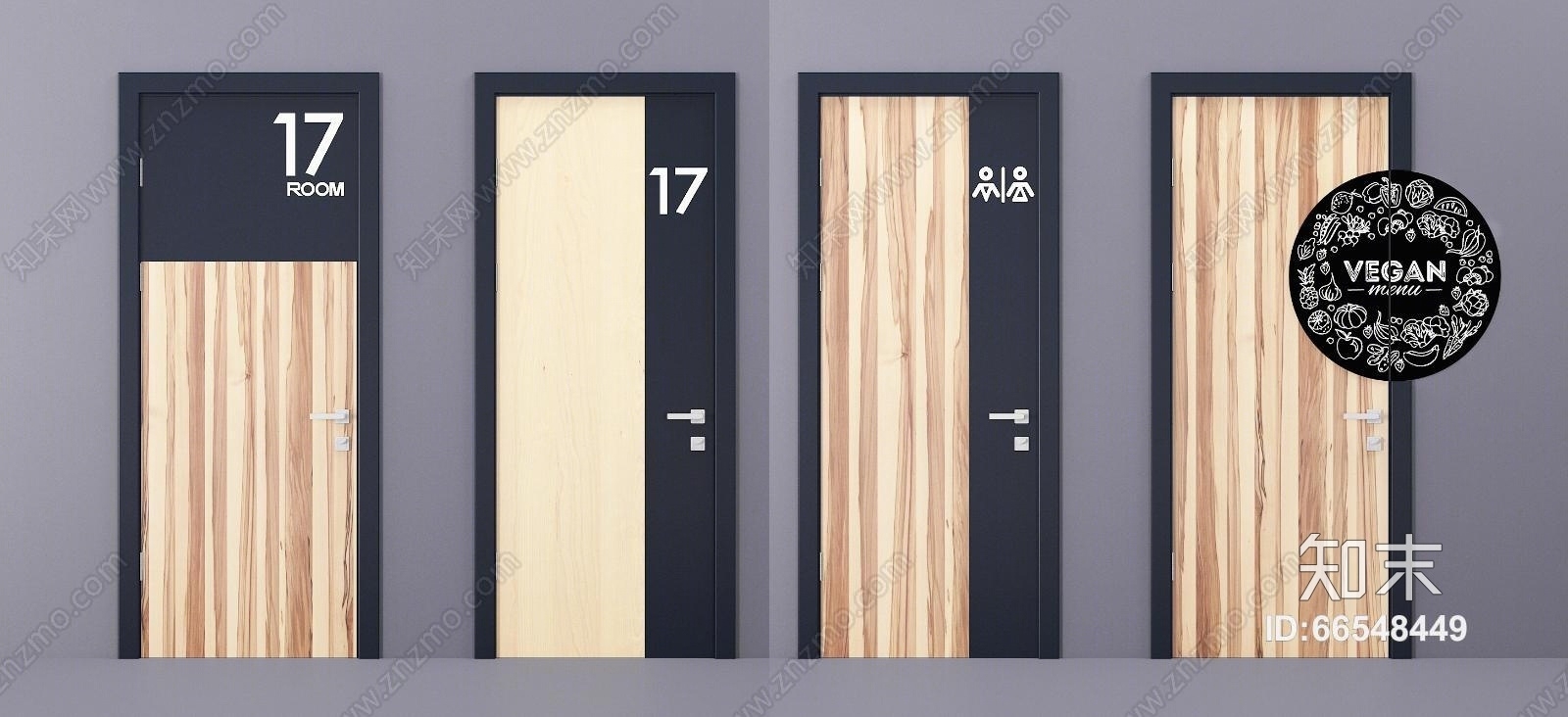 北欧风办公室门3D模型下载【ID:66548449】