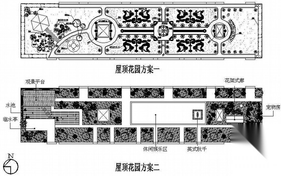 某屋顶花园景观设计方案平面图施工图下载【ID:161019143】