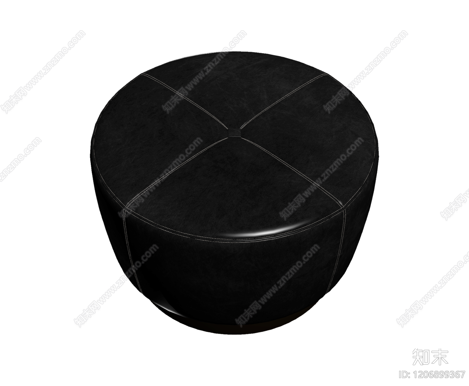 黑色皮革脚凳3D模型下载【ID:1206899367】