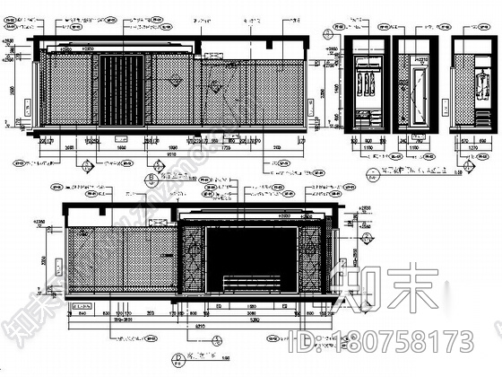 [湖南]国际广场精装样板房五居室内装修图cad施工图下载【ID:180758173】