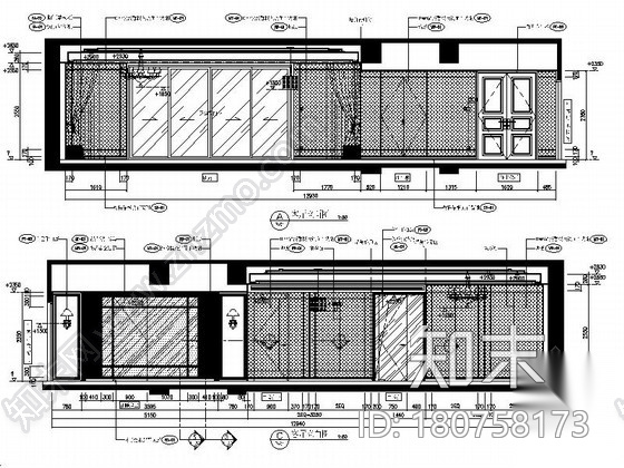 [湖南]国际广场精装样板房五居室内装修图cad施工图下载【ID:180758173】