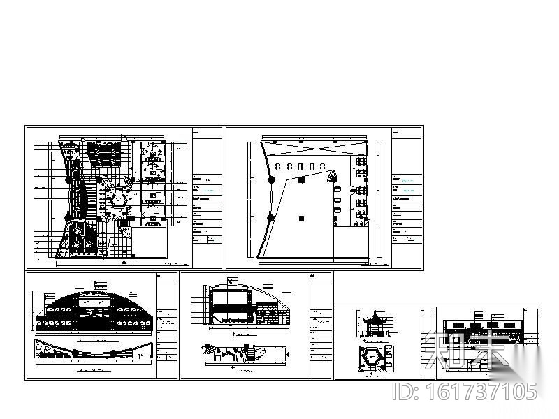 某中式茶庄装修图(含效果)cad施工图下载【ID:161737105】