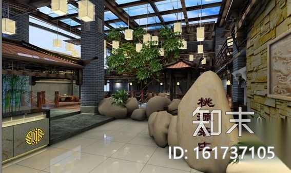某中式茶庄装修图(含效果)cad施工图下载【ID:161737105】