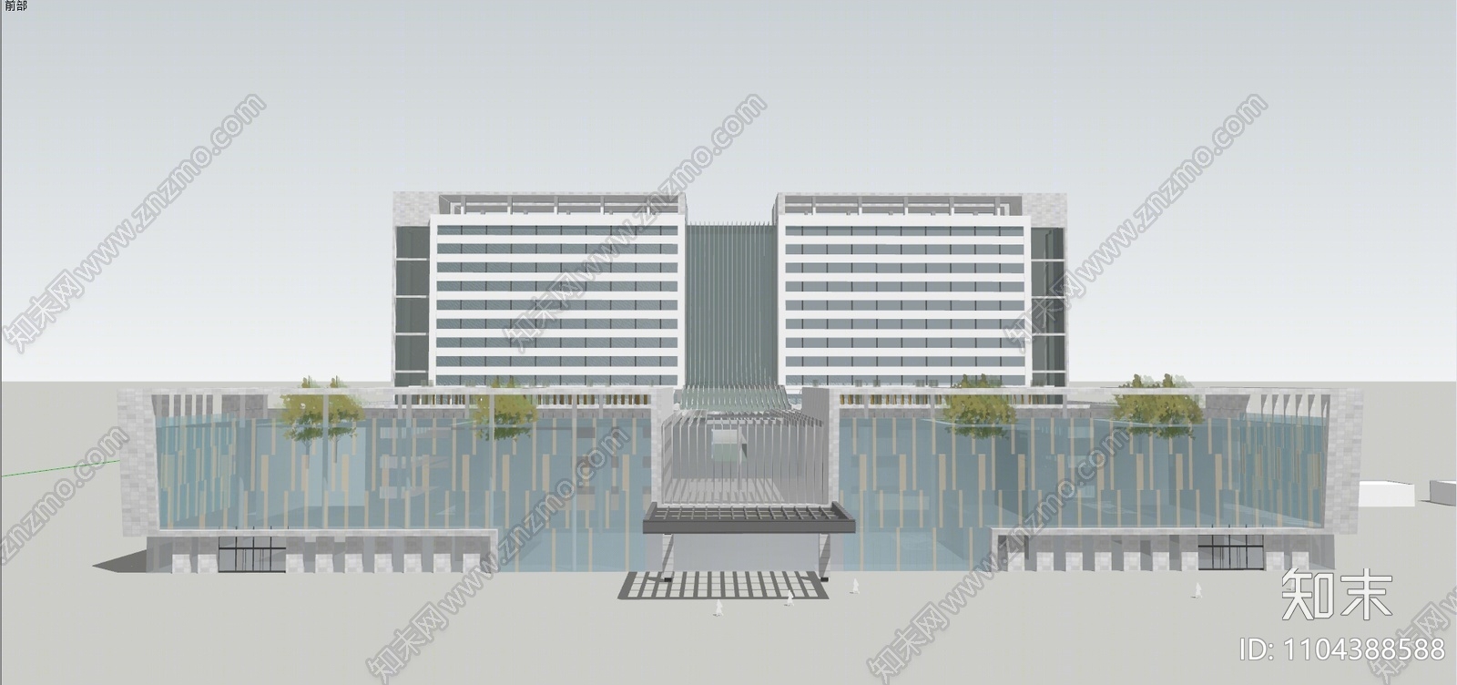 现代医院SU模型下载【ID:1104388588】