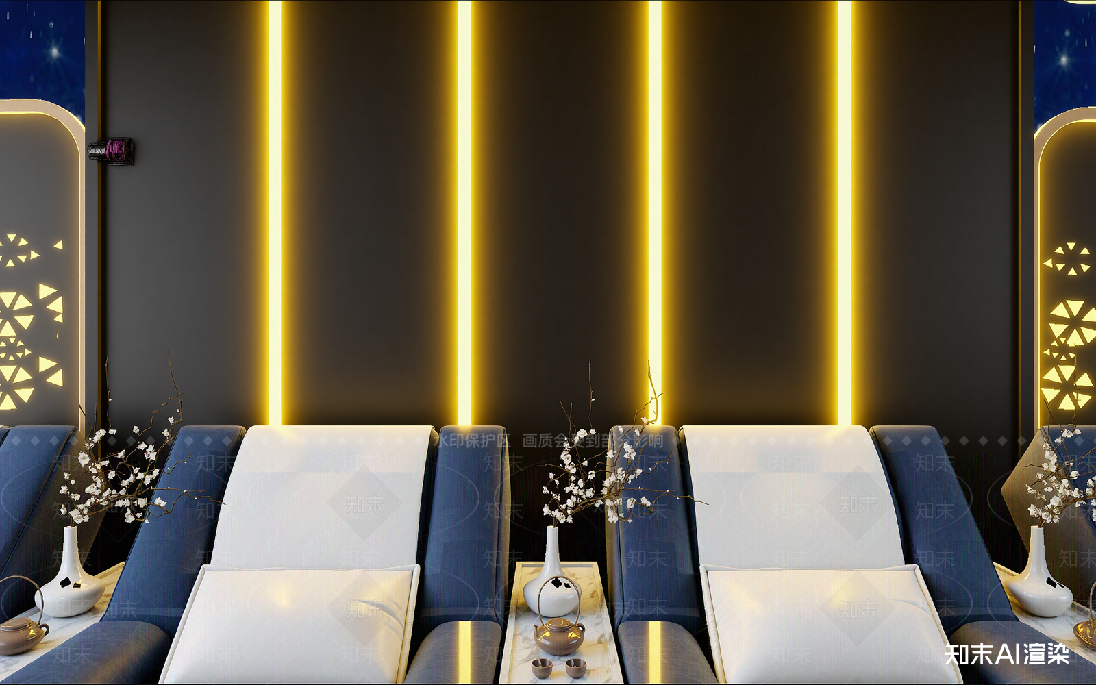 现代足浴店3D模型下载【ID:1213890369】