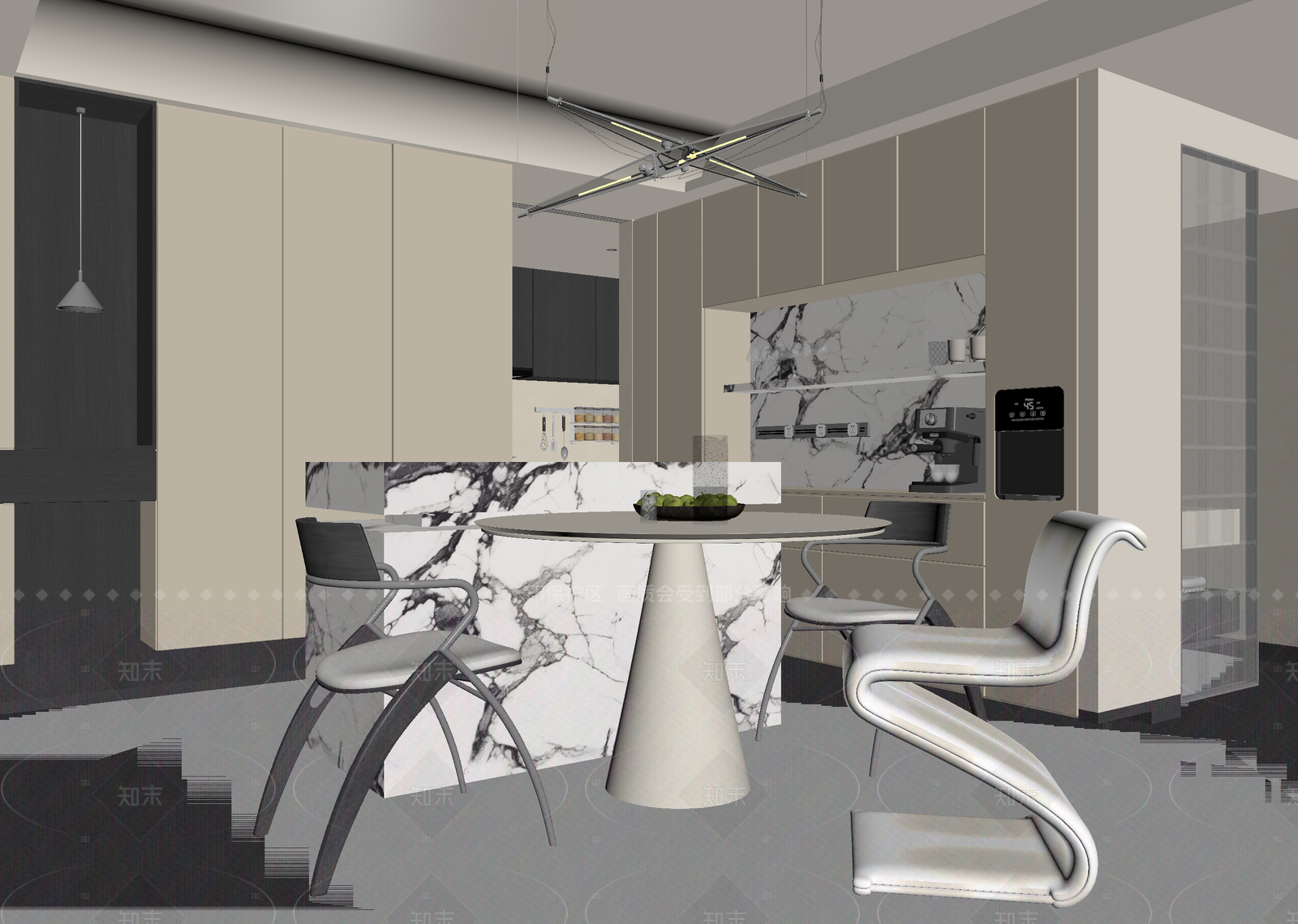 现代咖啡厅3D模型下载【ID:1214967835】