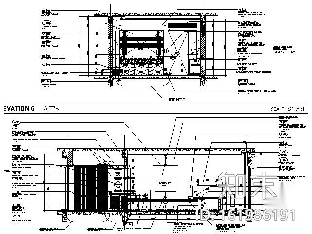 豪华五星酒店单床间装修图cad施工图下载【ID:161986191】