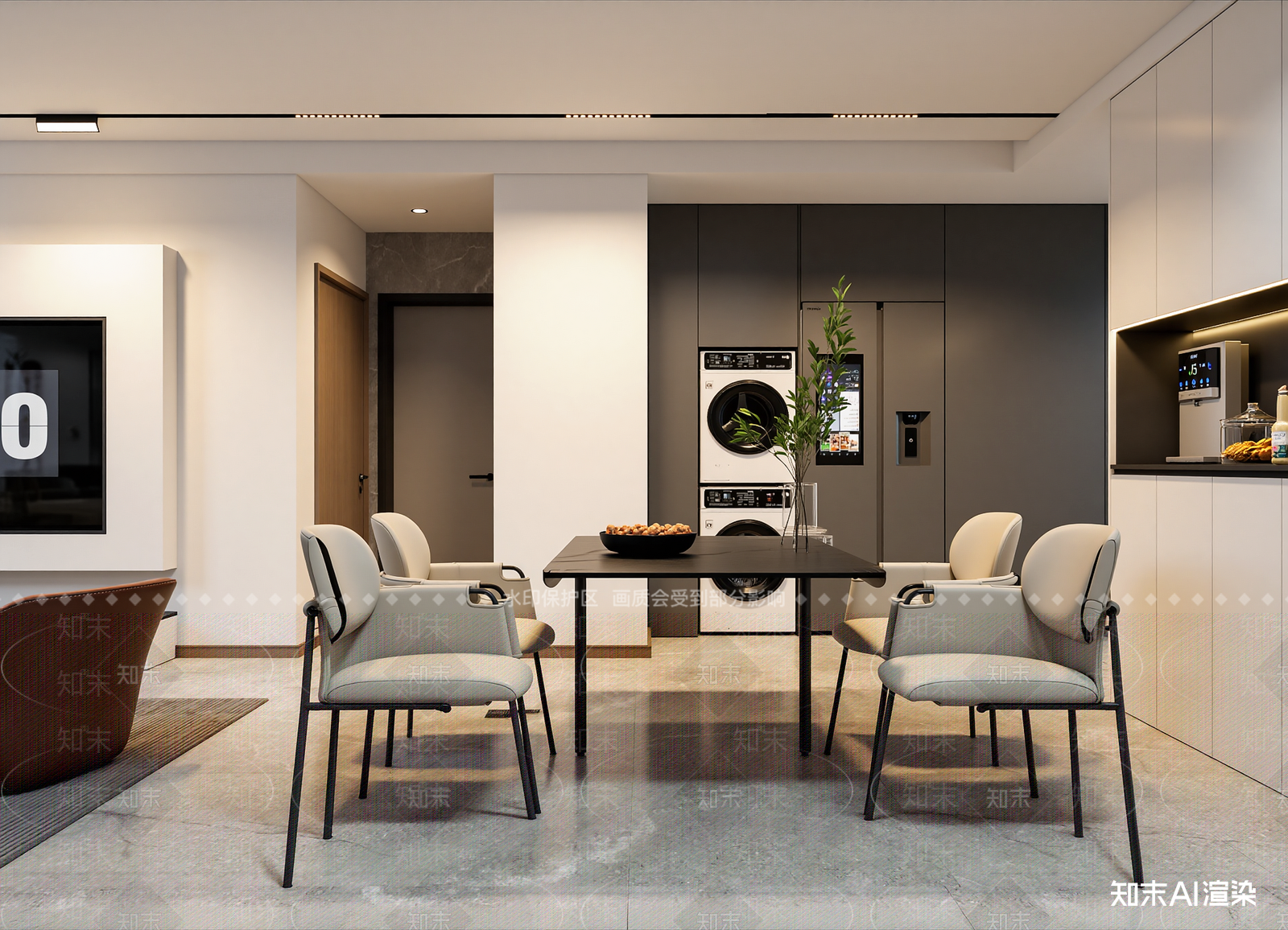 现代家居餐厅3D模型下载【ID:1214606444】