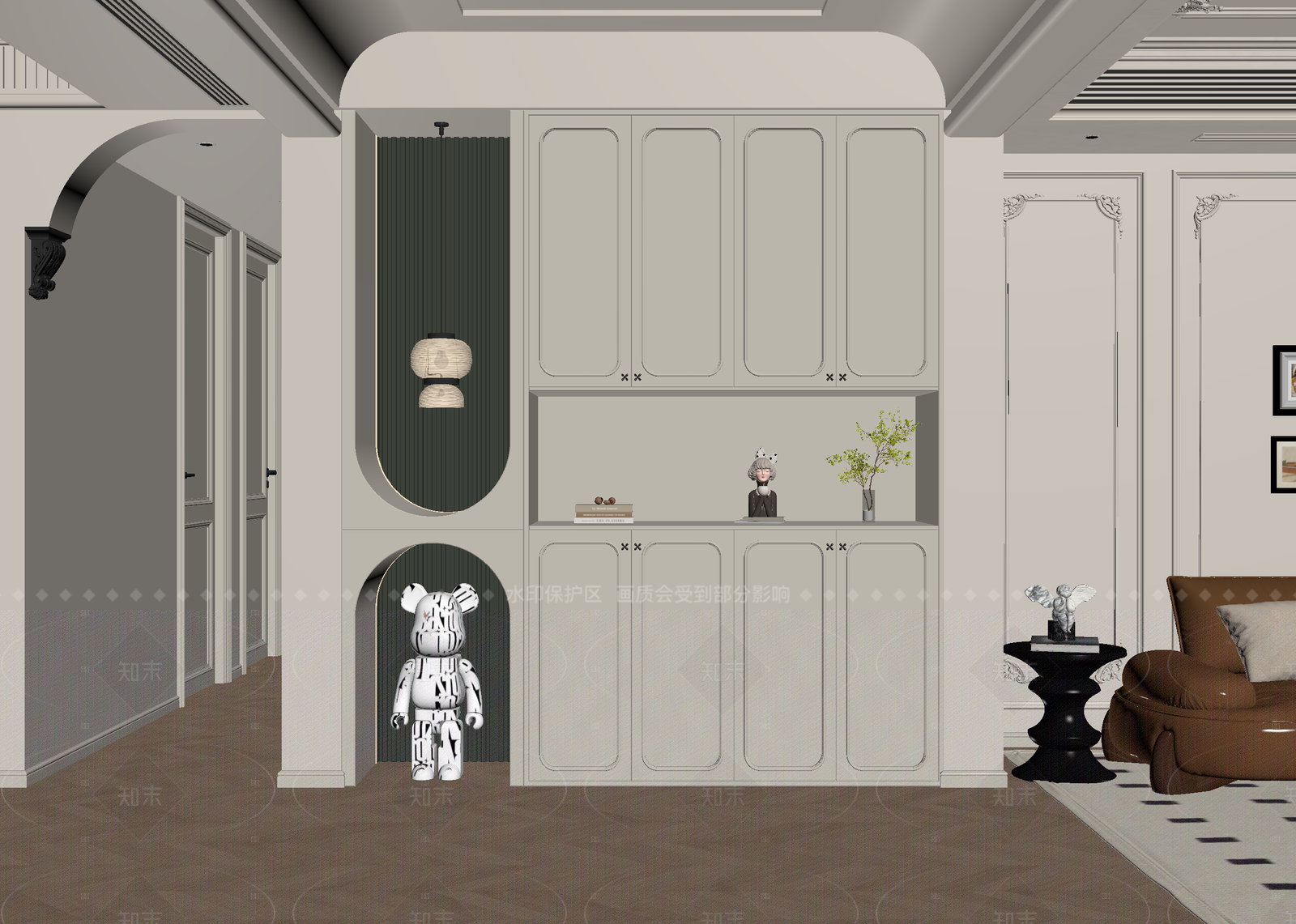 法式玄关3D模型下载【ID:1214983070】