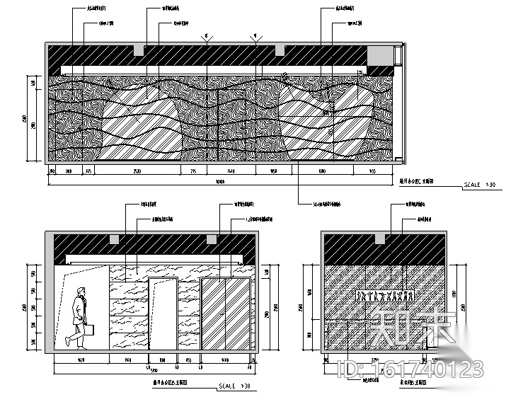 [福建]混搭风格写字楼办公空间设计施工图（附效果图）cad施工图下载【ID:161740123】