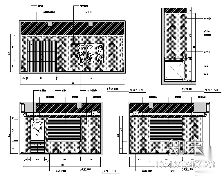 [福建]混搭风格写字楼办公空间设计施工图（附效果图）cad施工图下载【ID:161740123】