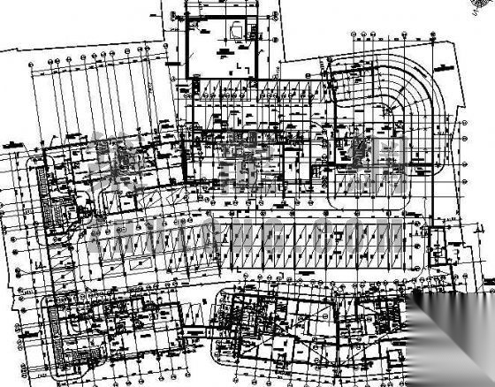 地下室车库平面图施工图下载【ID:165948126】