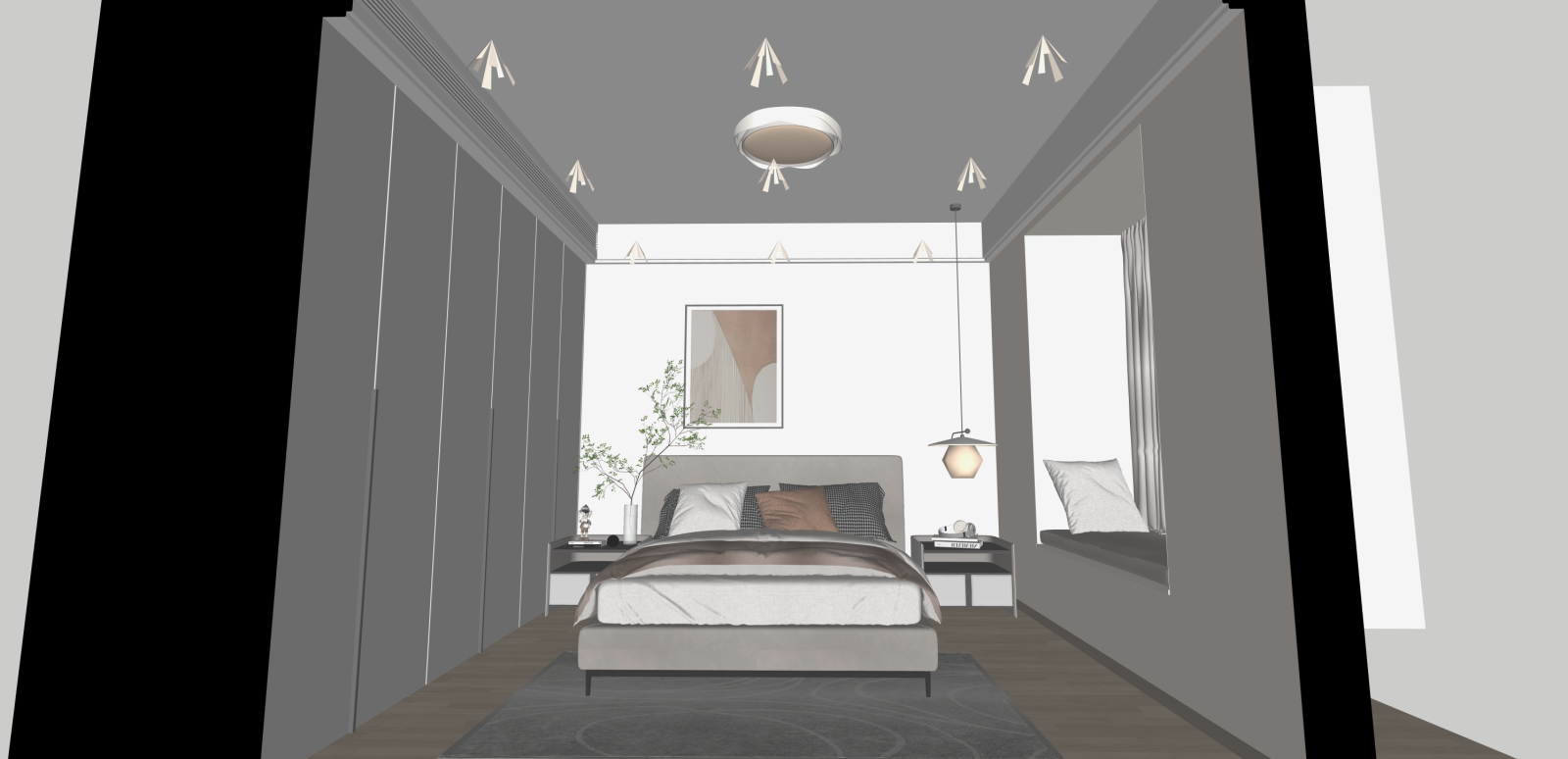 现代次卧SU模型下载【ID:1216034772】