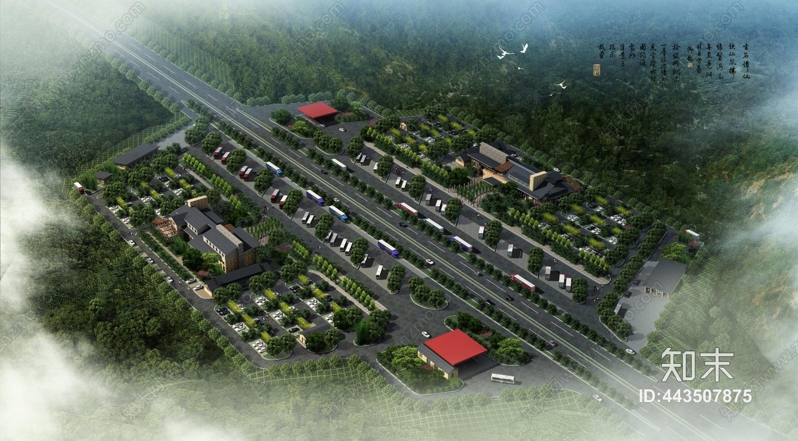 现代高速公路服务区3D模型下载【ID:443507875】