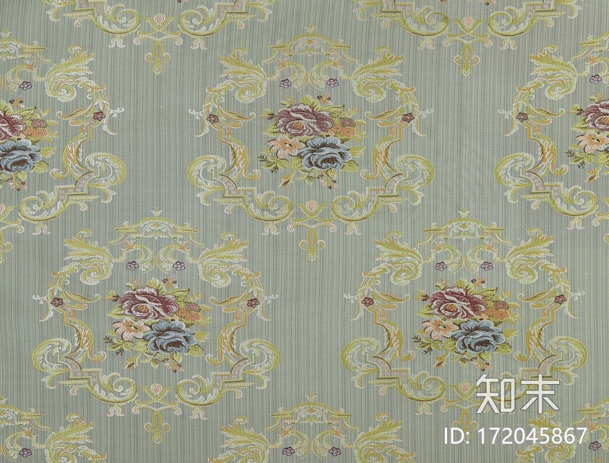 欧式田园花纹布纹贴图下载【ID:172045867】