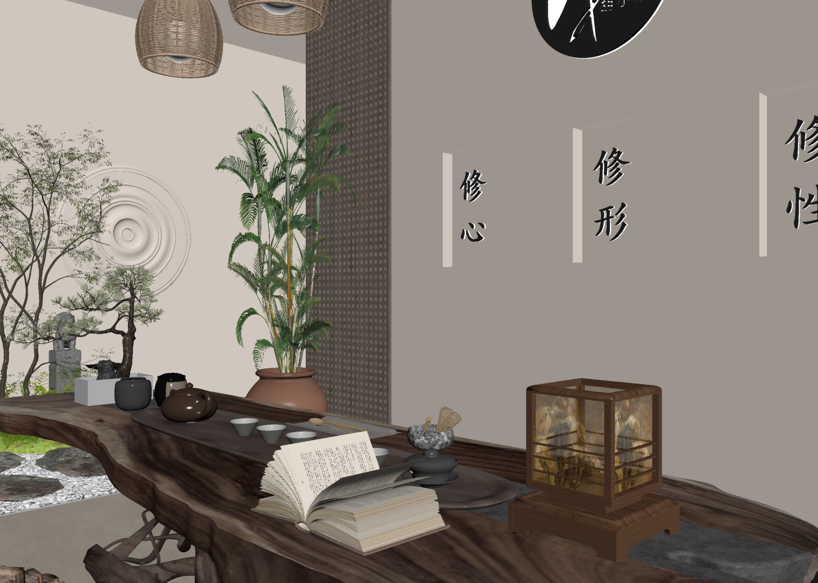 现代茶室3D模型下载【ID:1214936166】