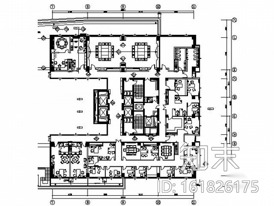 喜来登大酒店办公区施工图cad施工图下载【ID:161826175】