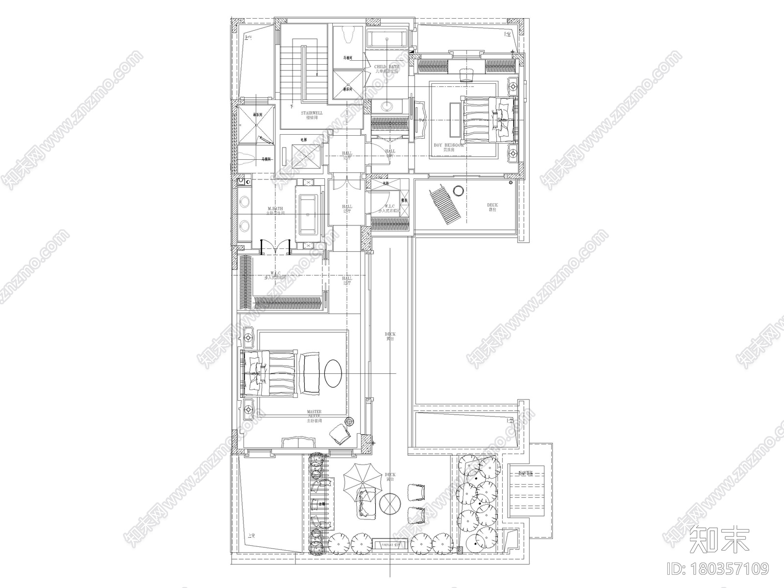 [成都]875㎡新中式四居别墅样板间项目图纸施工图下载【ID:180357109】