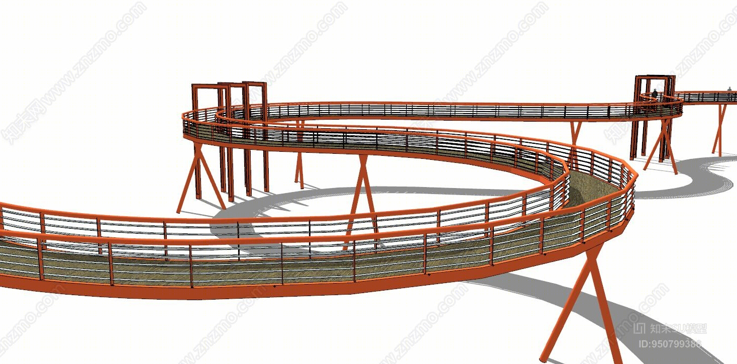 现代风格天桥SU模型下载【ID:950799386】