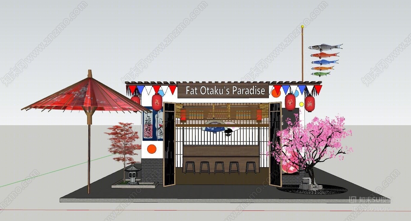 日式店铺SU模型下载【ID:843090606】