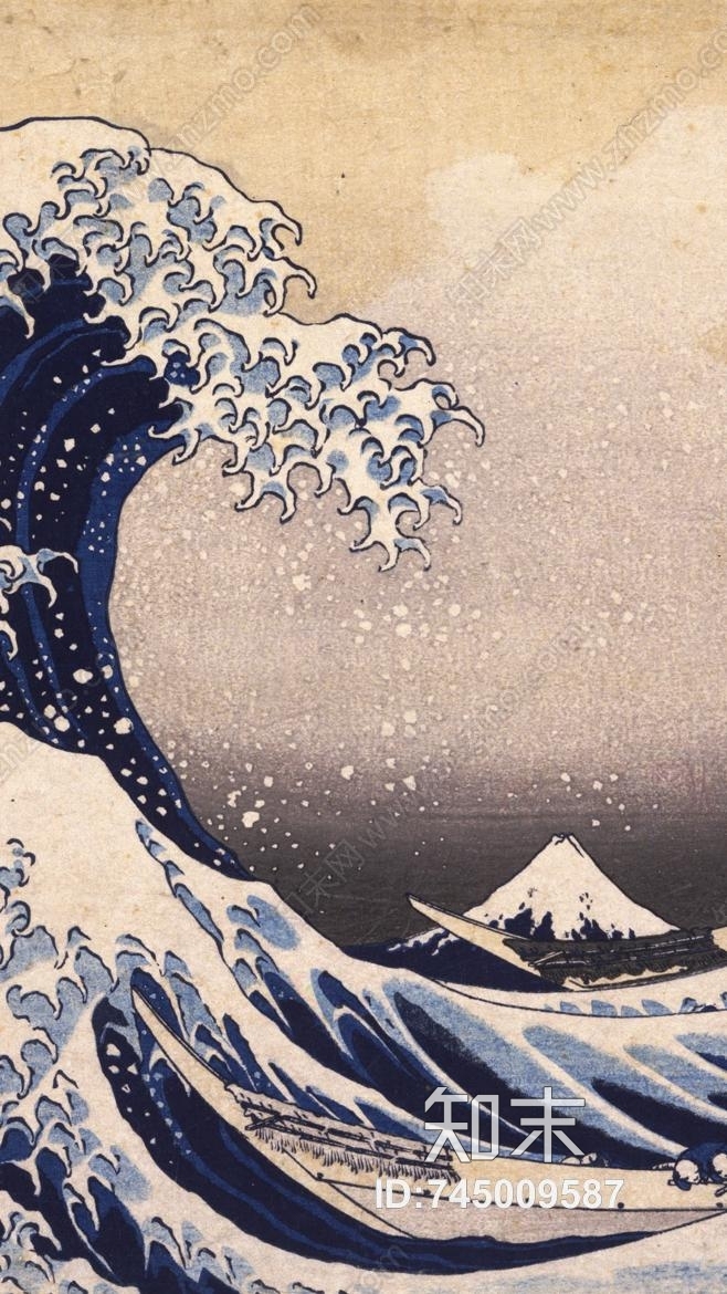 日式浮世绘海浪贴图下载