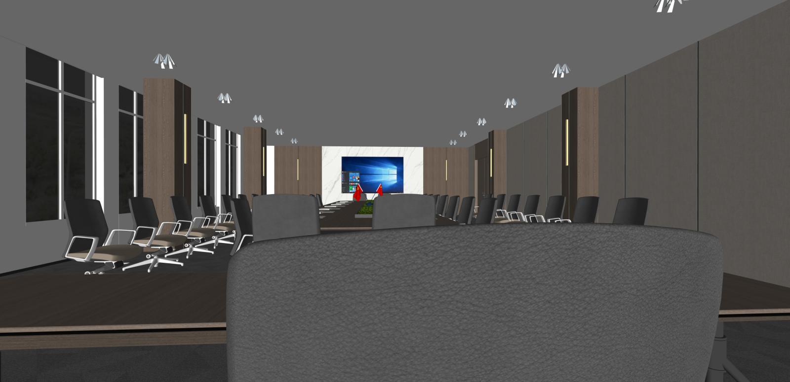 现代党建室SU模型下载【ID:1216075474】