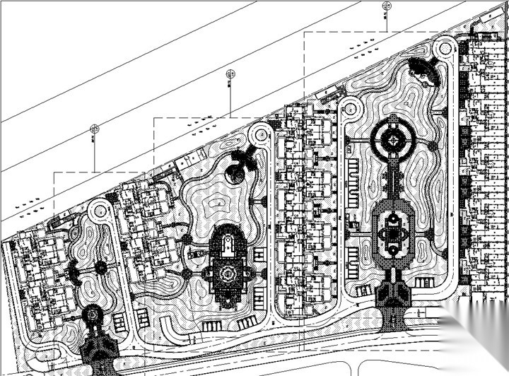 [陕西]欧式皇家园林风格居住区景观设计施工图（附雕塑...施工图下载【ID:161020166】