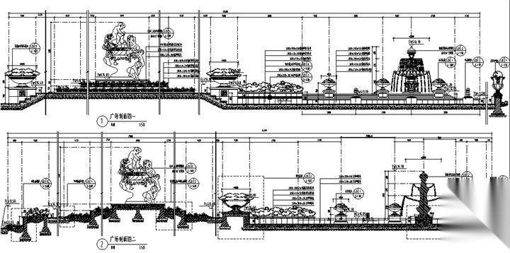 [陕西]欧式皇家园林风格居住区景观设计施工图（附雕塑...施工图下载【ID:161020166】