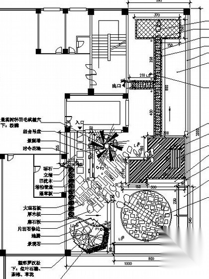 别墅屋顶花园景观设计总图cad施工图下载【ID:161016132】