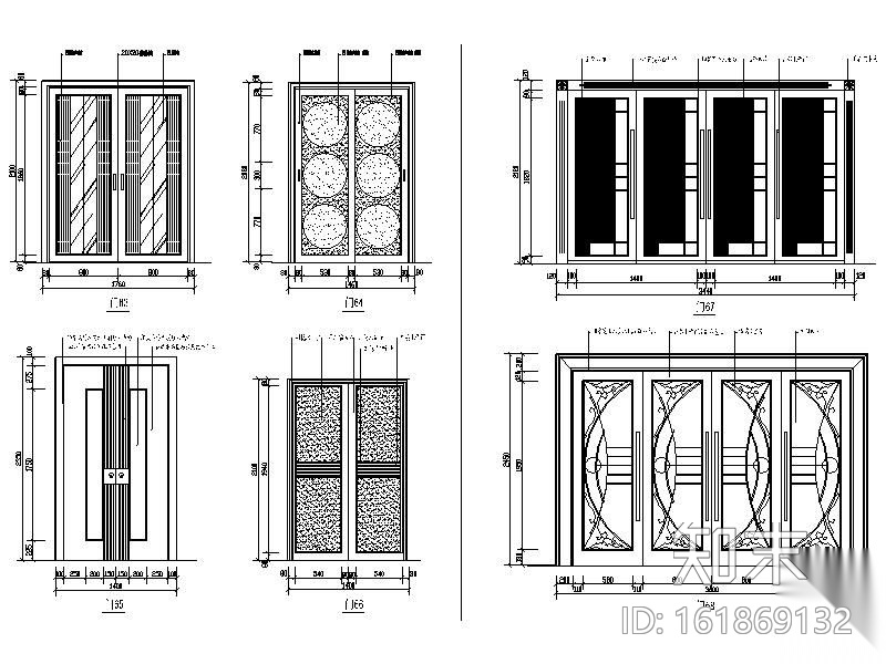 多款常用门图块集cad施工图下载【ID:161869132】