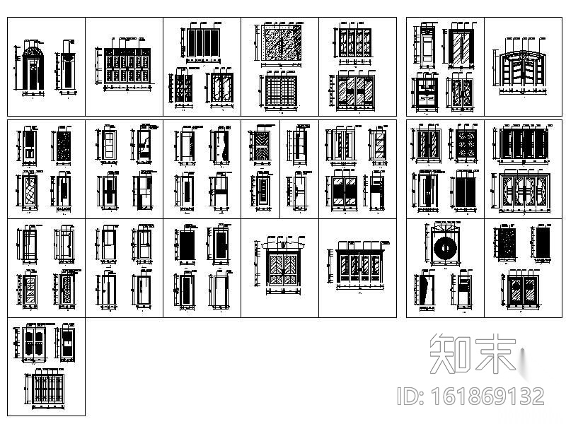 多款常用门图块集cad施工图下载【ID:161869132】