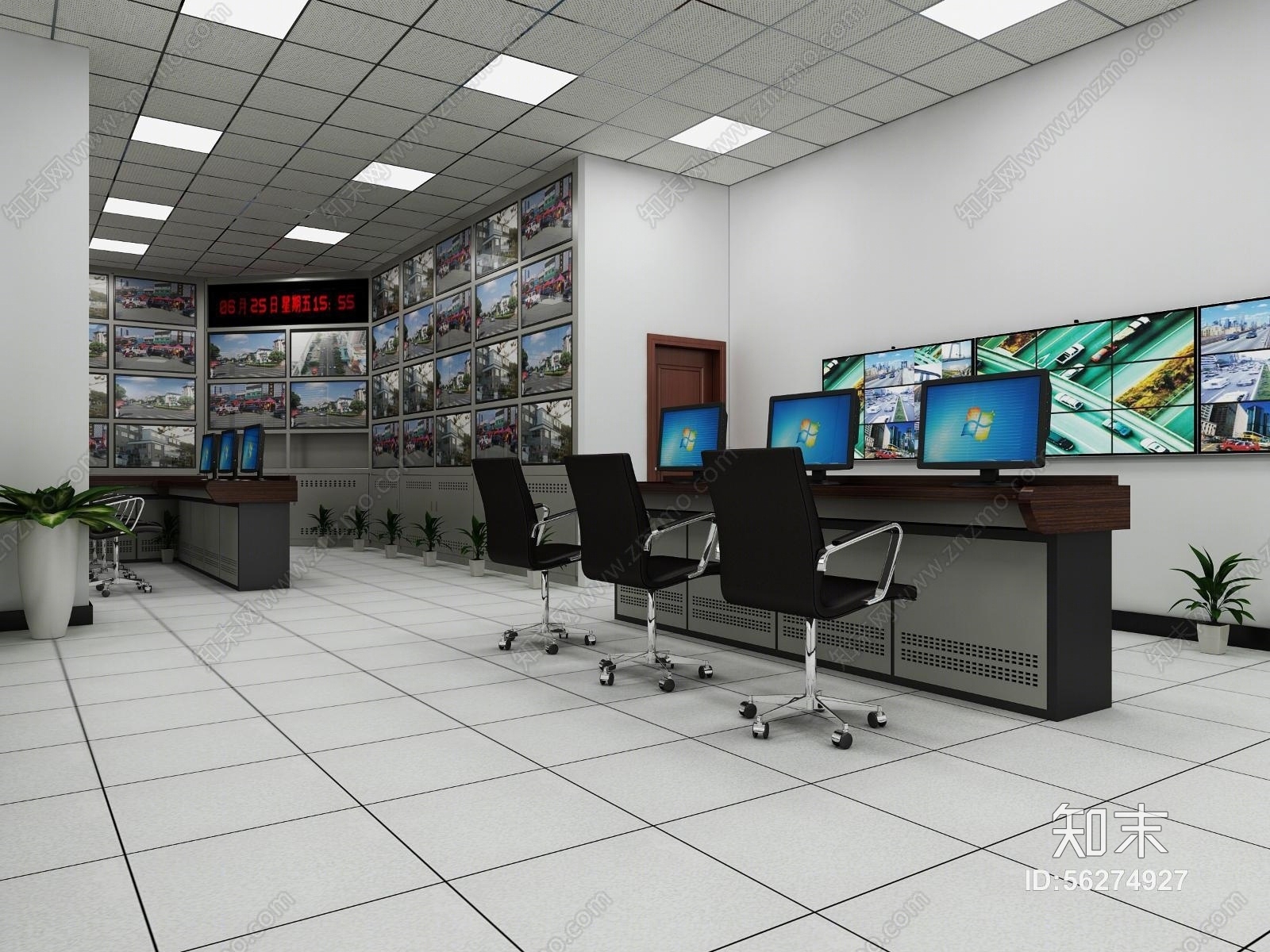 现代监控室3D模型下载【ID:56274927】