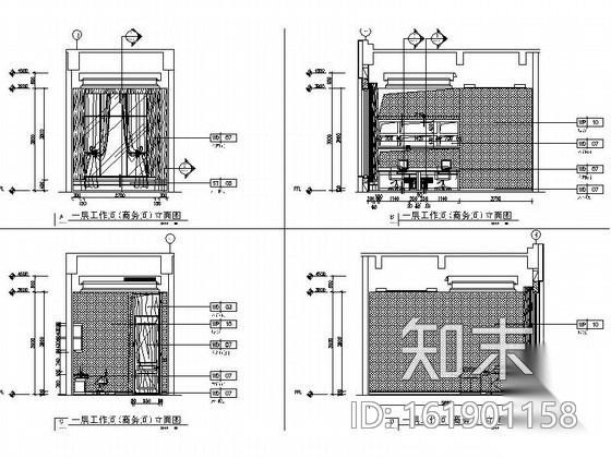 [东莞]独一无二商务酒店高档候见厅及卫生间装修施工图cad施工图下载【ID:161901158】
