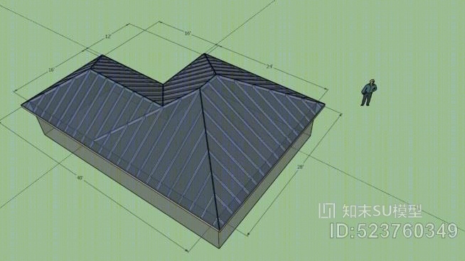 启三屋顶4髋关节SU模型下载【ID:523760349】