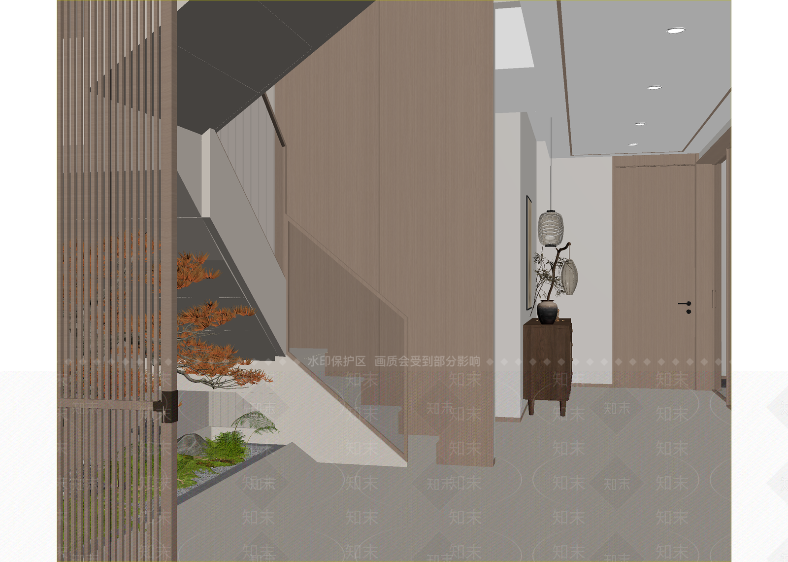 原木玄关3D模型下载【ID:1215135737】