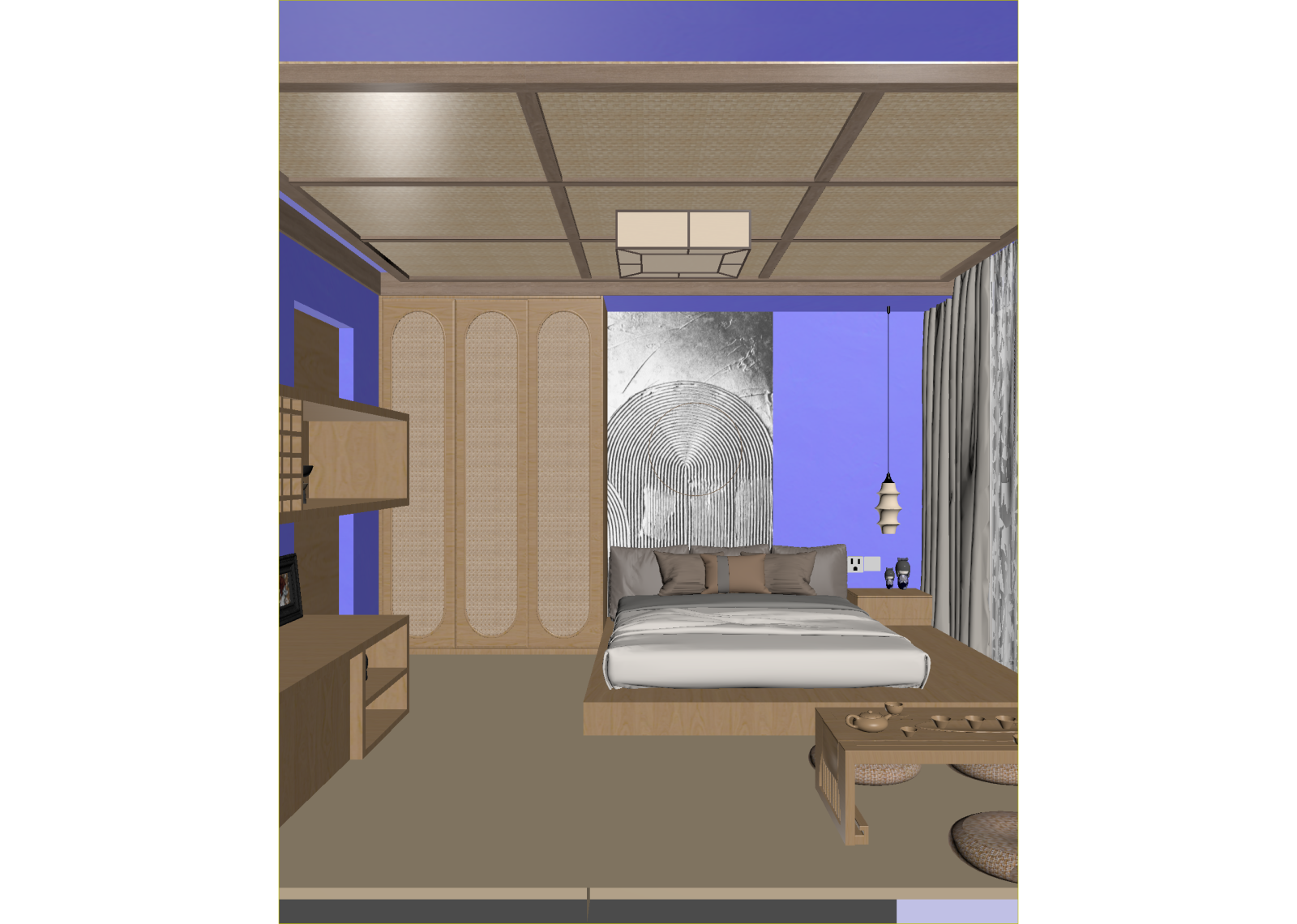 现代榻榻米卧室3D模型下载【ID:1214973234】