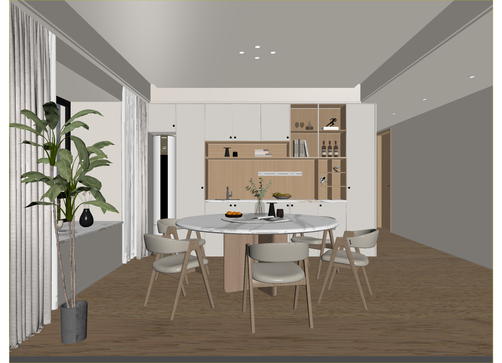 奶油家居餐厅3D模型下载【ID:1214624439】