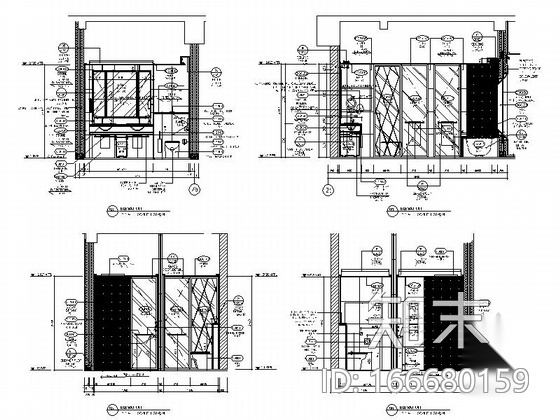 [天津]精品五星级酒店室内精装样板房CAD施工图施工图下载【ID:166680159】