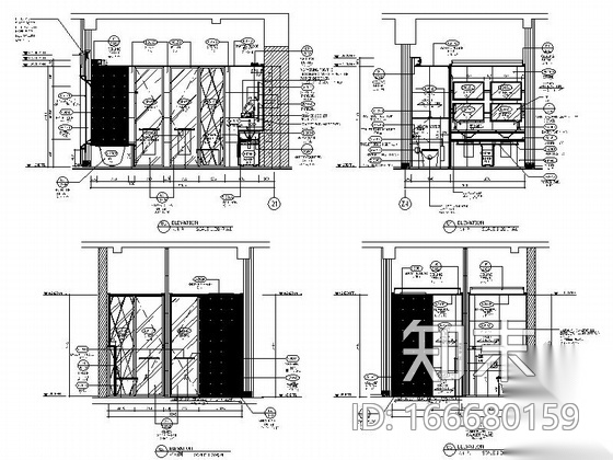 [天津]精品五星级酒店室内精装样板房CAD施工图施工图下载【ID:166680159】