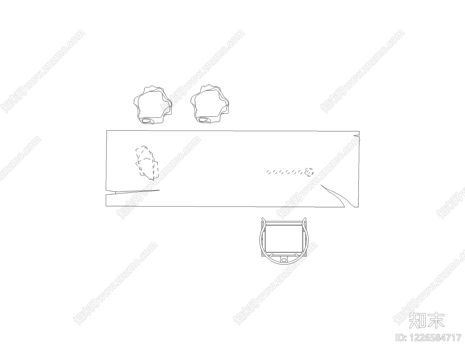 现代桌子CAD图纸